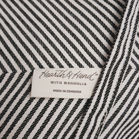 Hearth & Hand NEW Flower Market Tote Conicol Striped Fabric in Cream/Gray - Picture 4 of 6